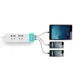 Сетевой фильтр с евровилкой Youth RU-S3 2*Plug 3*USB 220V purple Remax 341704