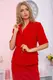 Классический костюм юбка + блуза красного цвета 167R0259