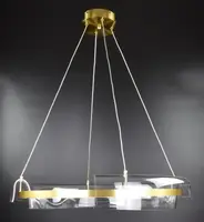 Люстра светодиодная подвесная LED светильник для квартиры на потолок лэд 26894 Латунь 30-150х80х80 см.