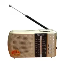 Радиоприёмник FM USB MicroSD Golon ICF-8 на аккумуляторе 18650 Золотистый