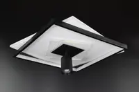 Люстра світлодіодна стельова LED світильник для квартири на стелю лед з пультом 26565 Чорний 10х46х46 см.