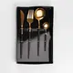 Набор столовых приборов Cutlery set из нержавеющей стали на 1 персону 4 штуки столовый набор Черный