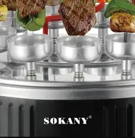 Электрошашлычница автоматическая Sokany SK6114 1500Вт, 11 шампуров, автооборот 360°