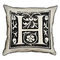 Подушка с мешковины Letter H 45x45 см (45PHB_ABC015_WH)