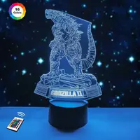 3D нічник "GODZILLA" (ВОЛІЧНЕ ЗОБРАЖЕННЯ)+ пульт ДК+ батарейки (3АА) 3DTOYSLAMP