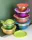 Набор ЯРКИХ салатниц Salad Bowl 6 шт с крышками