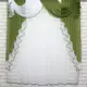 Кухонный (150х170см.) ламбрекен с тюлью. Цвет оливковый с белым. Код 093к