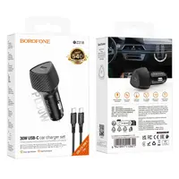 Адаптер автомобильный BOROFONE Solid single-port PD30W car charger C to C set BZ31B |1Type-C, 30W/3A, PD/QC|