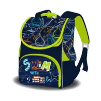 Рюкзак школьный Space Swim with me 988836 33х26х26 см синий с салатовым