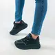 Кроссовки женские на платформе черные из эко кожи
