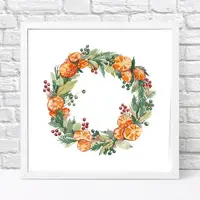 Постер в рамке Рождественнский венок 30x30 см (WKMT_23NY020_WH)