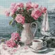 Алмазная мозаика "Утренняя роза" 40x40см