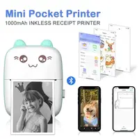 Портативный термопринтер Mini pocket printer (голубой)