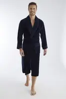 Халат Мужской велюровый Nusa Organic Cotton Турция 20665 синий 3XL