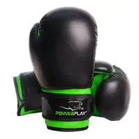 Перчатки боксерские PowerPlay PP 3004 JR, Black/Green 8 унций