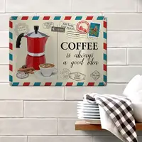 Табличка металлическая Coffee is always good idea 26х18,5 см (MET_20J084_SER)