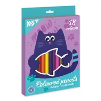 Набір кольорових олівців YES Kittycon 290682 18 кольорів