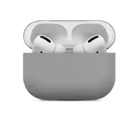 Силиконовый чехол для наушников pods PRO (Серый)