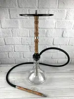 Кальян из нержавеющей стали с декоративным мундштуком из дерева, 2x2 Hookah V1.1 - Brown (коричневый)