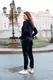 Костюм ID597 велюровый Синий 48