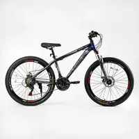 Велосипед Спортивный Corso HEADWAY 26", 21 скорость, рама алюминиевая 15", оборудование Shimano собран. Blue (138279)