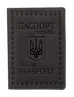 Шкіряна обкладинка для паспорта європейської якості Shvigel 16132 Сірий
