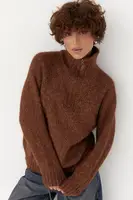 Теплый вязаный свитер - коричневый цвет, ONE SIZE (имеются размеры)