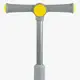 Самокат трехколесный Skyper, колеса PU 125 х 40 мм со светом, музыка, руль складной. Gray and Yellow (153309)