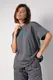 Жіноча футболка oversize з написом - сірий цвет, S