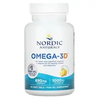 Жирные кислоты Nordic Naturals Omega-3D, 60 капсул Лимон