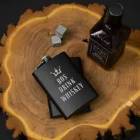 Фляга "Bos drink whiskey", англійська, Крафтова коробка, 210 мл