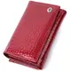 Кошелек женский в три сложения из лакированной фактурной натуральной кожи ST Leather 22708 Красный