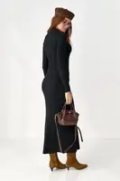 Довга трикотажна сукня-поло - чорний цвет, ONE SIZE (є розміри)