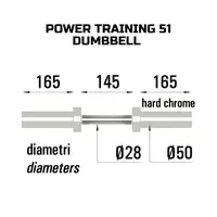 Гриф гантельный Toorx Power Training 51 см 50 мм (MCO-51)