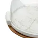 фарфоровая тортовница со стеклянной крышкой на бамбуковой подставке HP1203