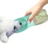 Портативна поїлка SUNROZ Dog Bottle прогулянкова пляшка для собак 350 мл Блакитна