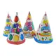 Бумажные праздничные колпачки 24см Happy Birthday 1шт белые