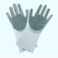 Силиконовые многофункциональные перчатки для мытья и чистки Magic Silicone Glov Серый PR3
