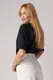 Футболка oversize с контрастной горловиной - черный цвет, S