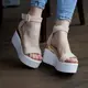 Женские босоножки Fashion Babee 2754 39 размер 25 см Бежевый