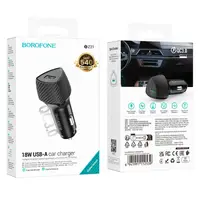 Адаптер автомобільний BOROFONE Solid single-port car charger BZ31 |1USB, 18W/3A, QC|
