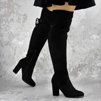 Женские ботфорты на каблуке Fashion Noel 1445 39 размер 25 см Черный