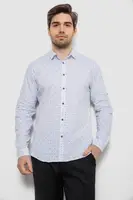 Рубашка мужская однотонная с принтом, цвет белый, 186R6918-2