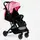 Коляска прогулочная детская "JOY" Fabiana (телескопическая ручка). Pink and black 118439