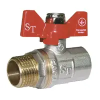 Кран кульовий для води SANTAN 607, 1/2" зовнішній-внутрішній, червоний метелик