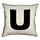 Подушка с мешковины Английская буква U 45x45 см (45PHB_ABC042_WH)
