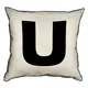 Подушка с мешковины Английская буква U 45x45 см (45PHB_ABC042_WH)