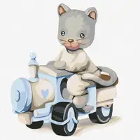 Картина по номерам "Маленький машинист" Идейка KHO2397 30х30 см