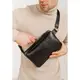 Мужская кожаная поясная сумка Dropbag Maxi черная Krast