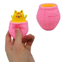 Игрушка-антистресс "Котик в корзинке" (розовый)